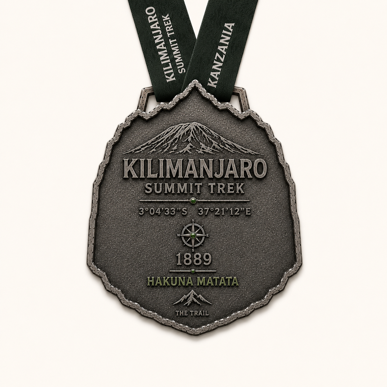 Back of the Kilimanjaro Summit Trek Trail Medal