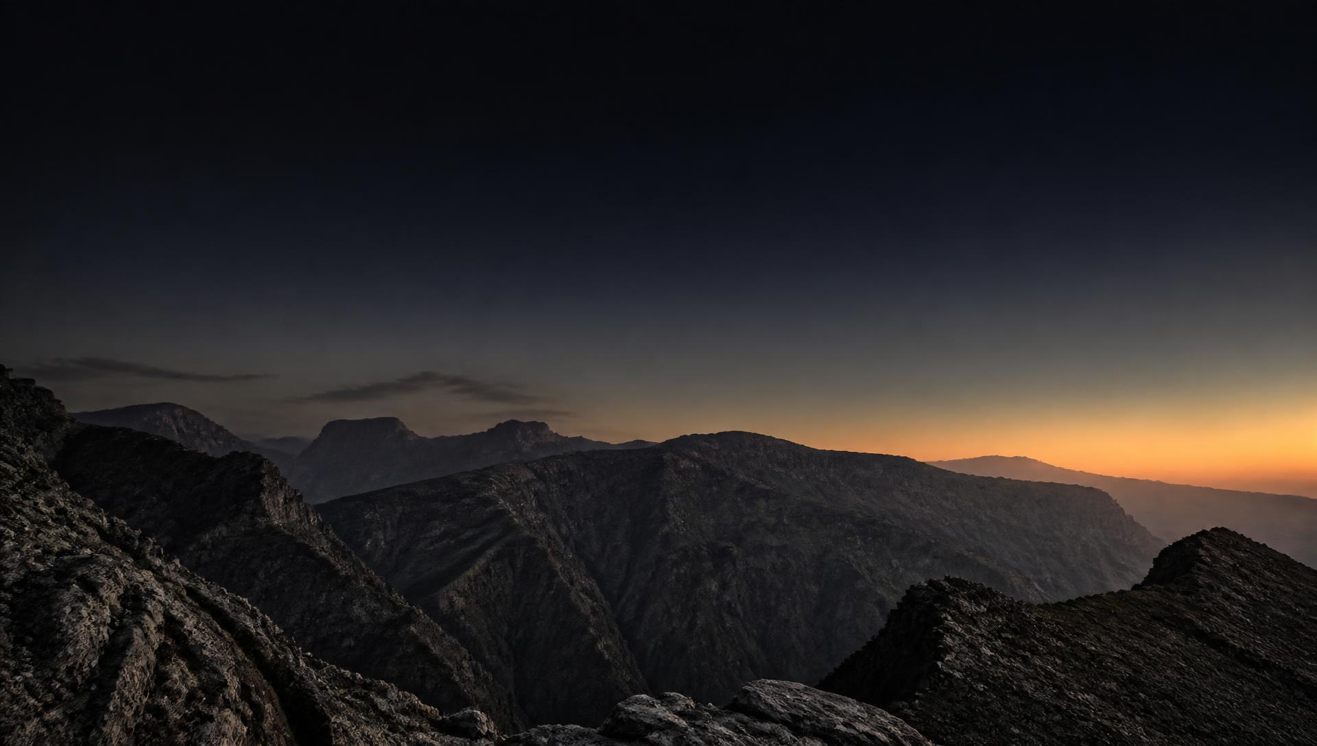 Dusk over the Hajar mountains