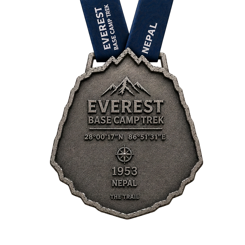 The back of the Everest Base Camp Trail Medal
